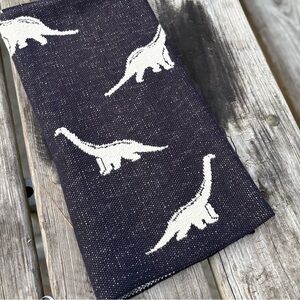 Anthropologie Frolics Kids 100% cotton Blue Dinosaur Blanket like new